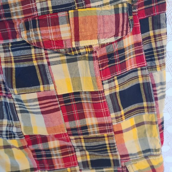 COPY - PLUGG JEAN CO Mens 100% Cotton Cargo Shorts #476116 Size 44 Red Plaid - Picture 10 of 11